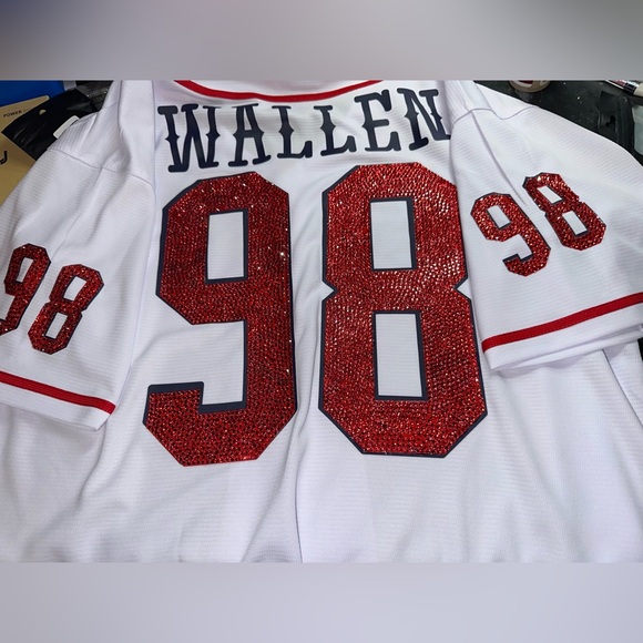 Morgan Wallen 98 Braves jeweled jersey - Picture 3 of 5